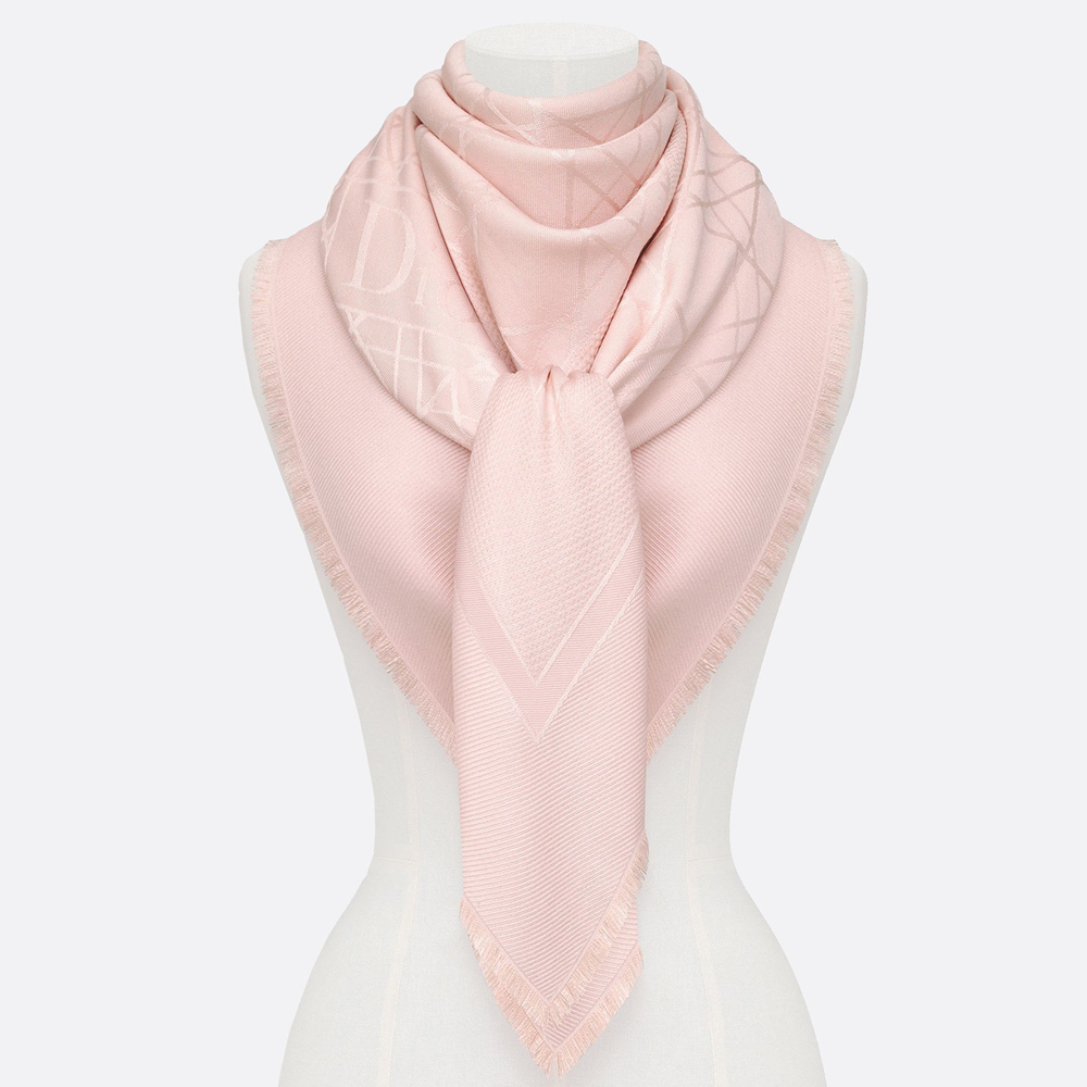 Christian Dior Light Pink Cannage Shawl 140 cm