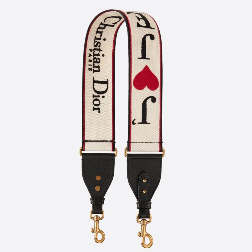 Christian Dior Shoulder Strap With Multicolored Je t'aime Motif