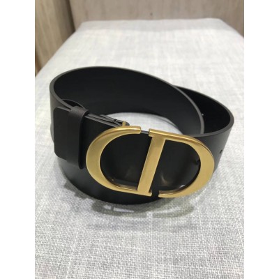 Dior 30 Montaigne 35MM Belt In Black Smooth Calfskin