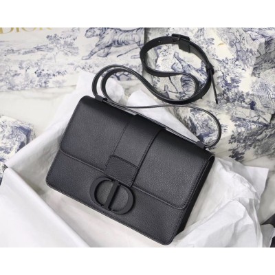 Dior 30 Montaigne Bag In Black Ultra Matte Grained Calfskin