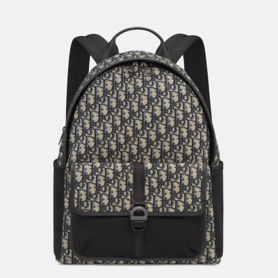 Dior 8 Backpack in Beige and Black Dior Oblique Jacquard