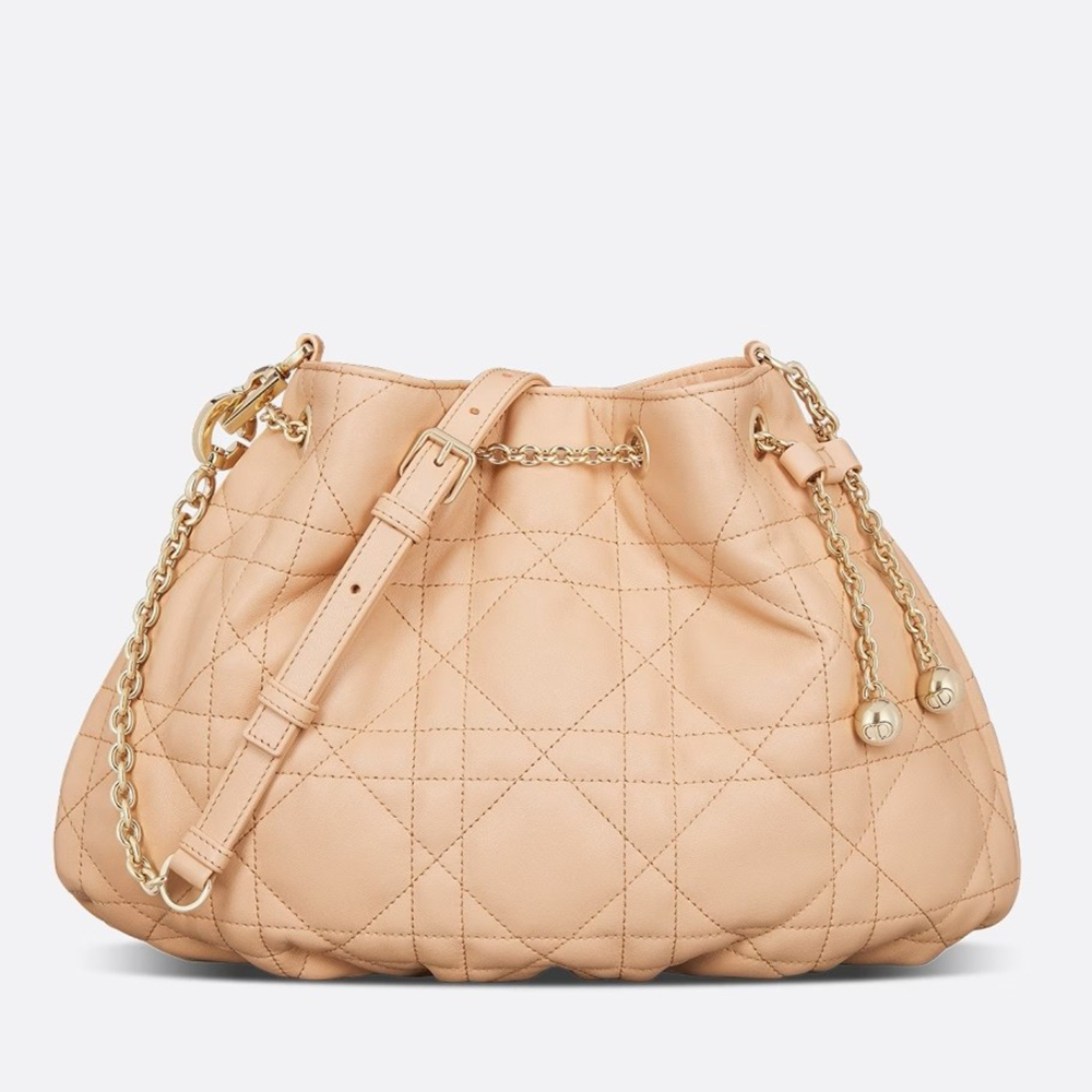 Dior Ammi Medium Bag in Sand Pink Macrocannage Lambskin