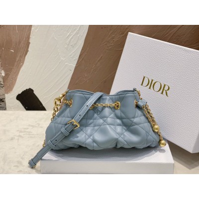 Dior Ammi Small Bag in Blue Macrocannage Lambskin