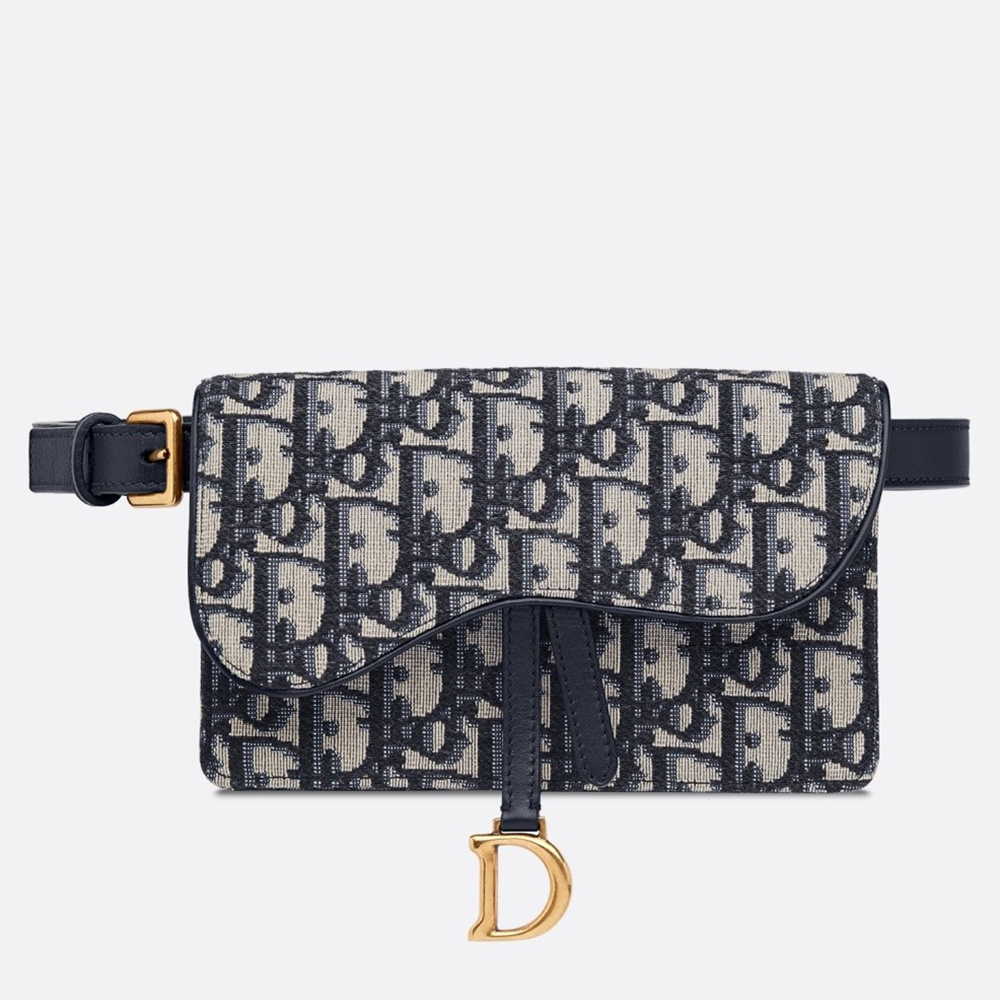 Dior Blue Oblique Saddle Belt Bag