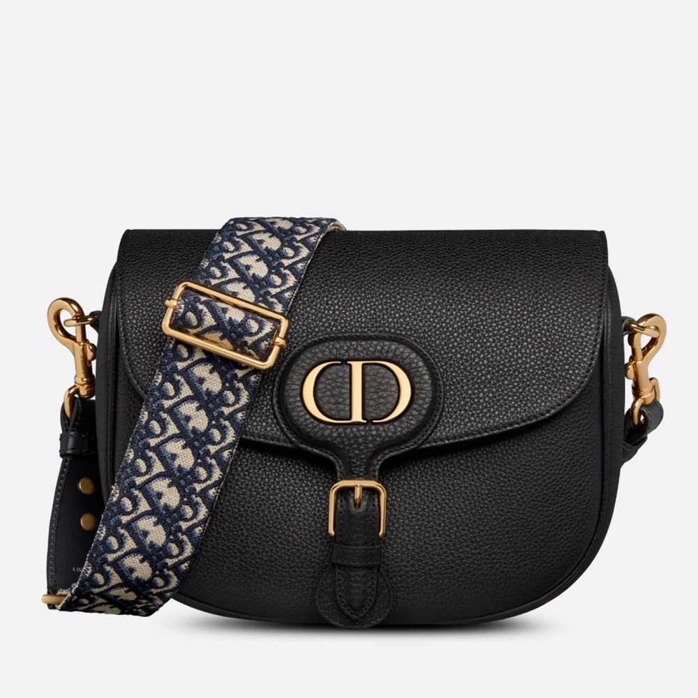 Dior Bobby Large Bag In Black Grained Calfskin