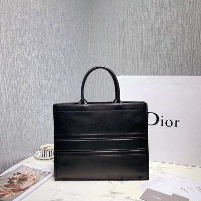 Dior Book Tote Bag In Black Smooth Calfskin