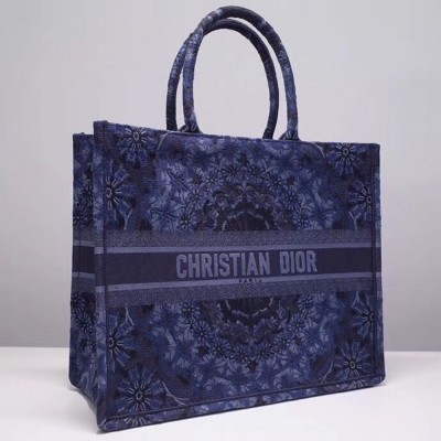 Dior Book Tote Bag In Blue KaleiDiorscopic Canvas