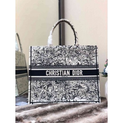 Dior Book Tote Bag In Latte Zodiac Embroidery