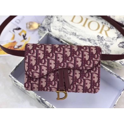 Dior Bordeaux Oblique Saddle Belt Bag