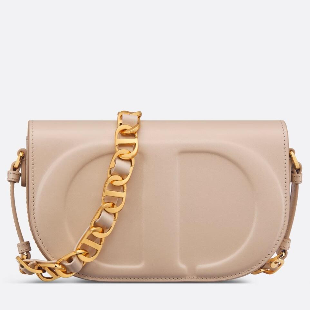 Dior CD Signature Chain Bag in Beige Calfskin