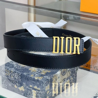 Dior D-Fence 30MM Belt In Black Calfskin