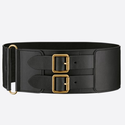 Dior D-Waist Belt 100MM In Black Smooth Calfskin