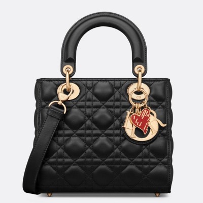 Dior Dioramour Small Lady Dior Bag in Black Cannage Lambskin