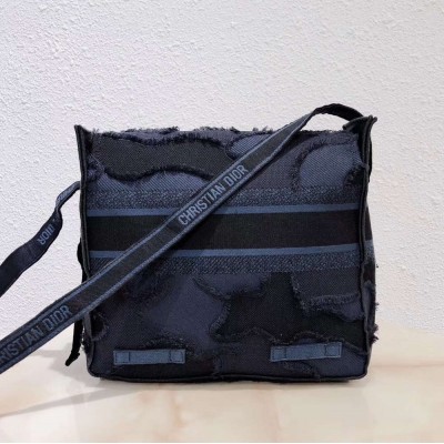 Dior Diorcamp Messenger Bag In Blue Camouflage Canvas