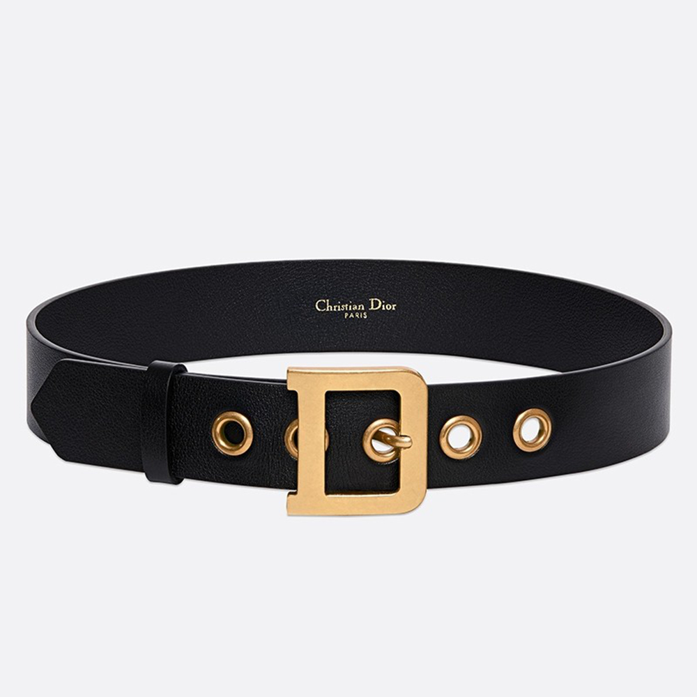 Dior Diorquake 35MM Belt In Black Calfskin