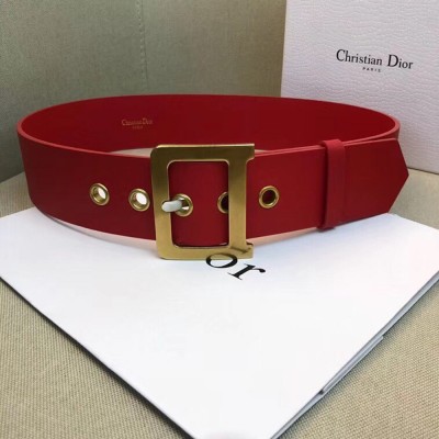 Dior Diorquake 35MM Belt In Red Calfskin