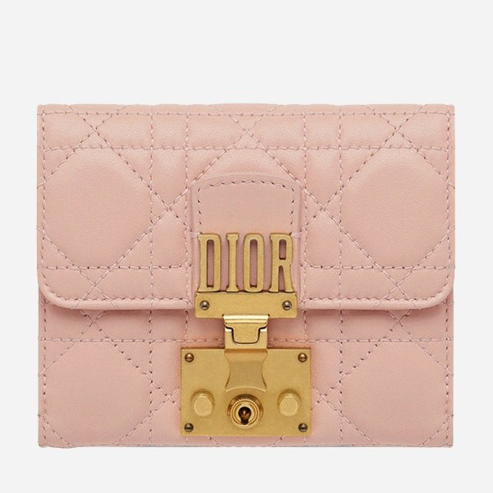 Dior French DiorAddict Wallet In Pink Lambskin