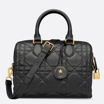 Dior Groove 25 Bag in Black Macrocannage Calfskin