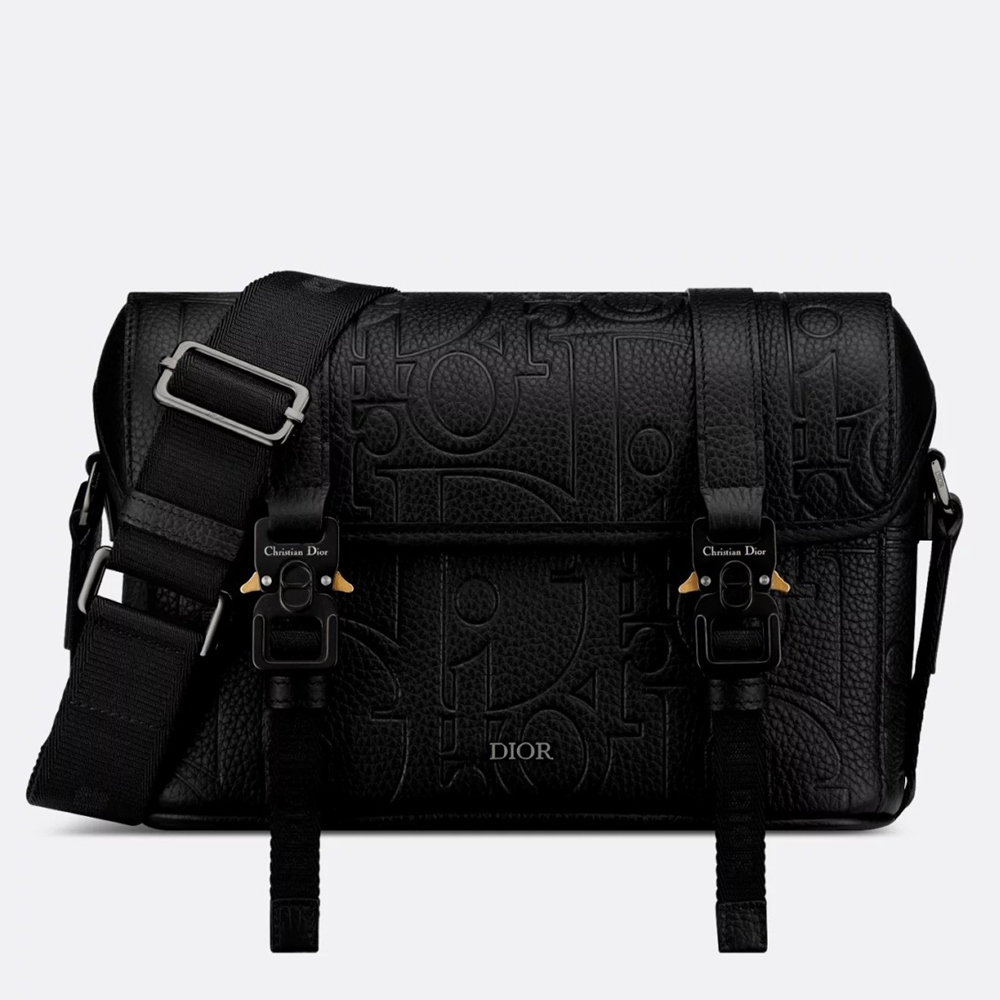 Dior Hit the Road Flap Messenger Bag in Black Gravity Leather