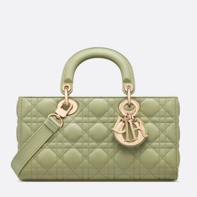 Dior Lady D-Joy Medium Bag In Ethereal Green Cannage Lambskin