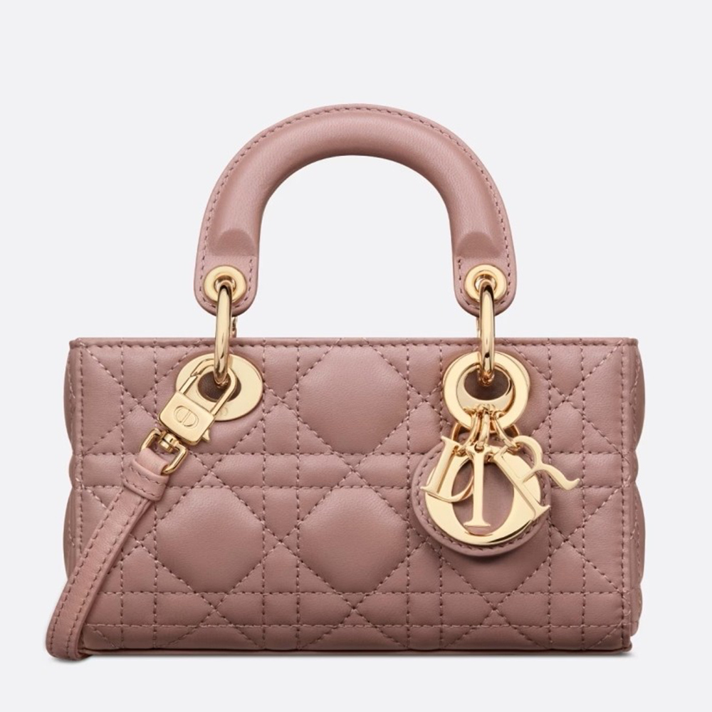 Dior Lady D-Joy Micro Bag In Peony Pink Cannage Lambskin