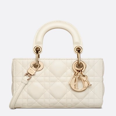 Dior Lady D-Joy Micro Bag In White Cannage Lambskin