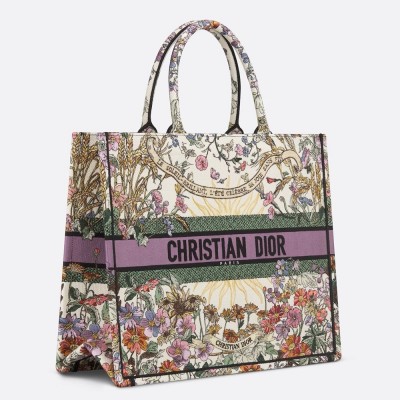 Dior Large Book Tote Bag in Dior 4 Saisons ete Soleil Embroidery