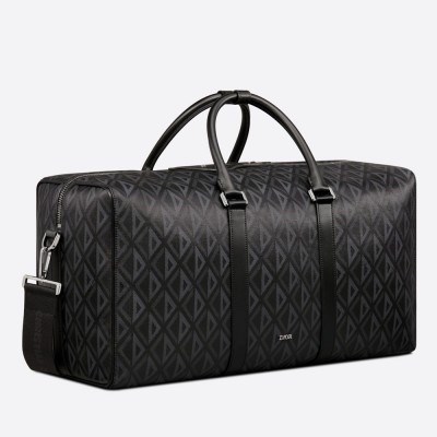 Dior Lingot 50 Duffle Bag In Black CD Diamond Canvas