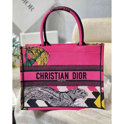 Dior Medium Book Tote Bag In Toile de Jouy Zoom Pop Embroidery