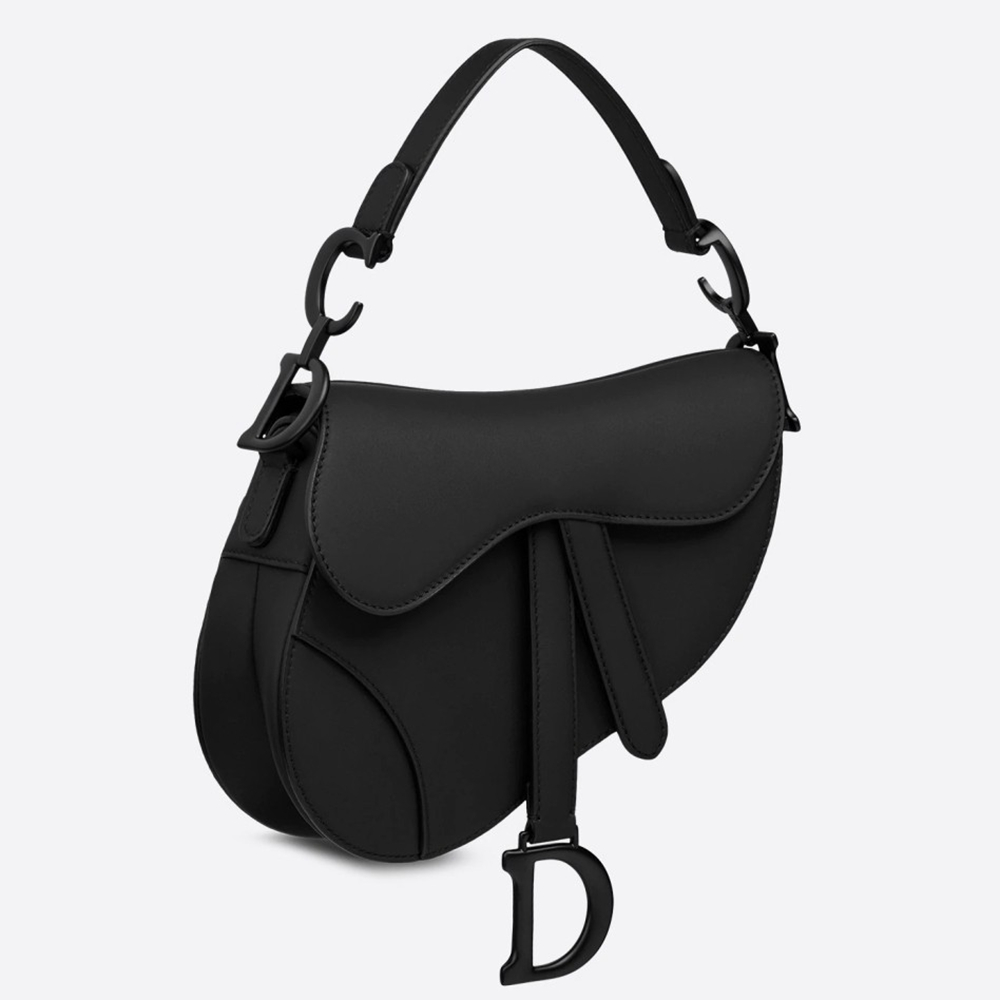 Dior Mini Saddle Bag In Black Ultra Matte Leather