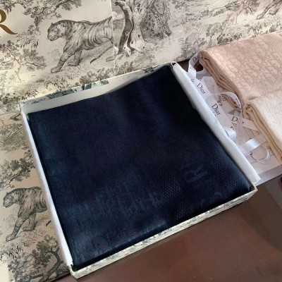 Dior Navy Blue Oblique Shawl 140 CM