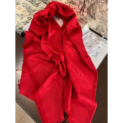 Dior Red Oblique Shawl 140 CM