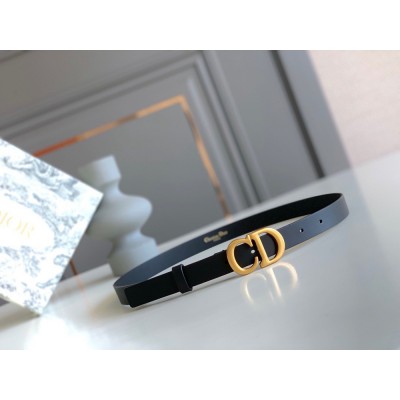 Dior Saddle 20MM Belt In Black Calfskin