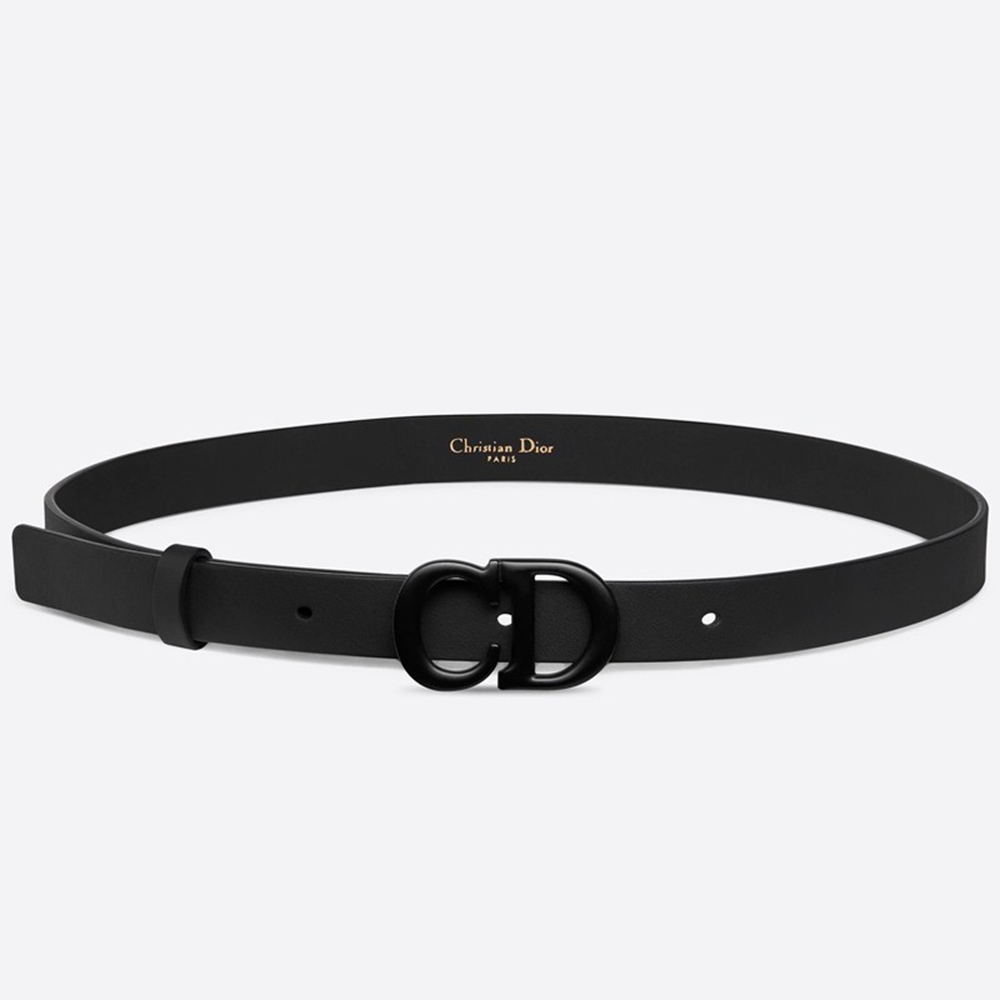 Dior Saddle 20MM Belt In Black Matte Calfskin