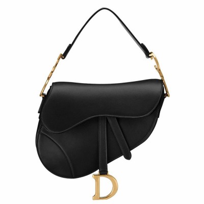 Dior Saddle Bag In Black Smooth Calfskin