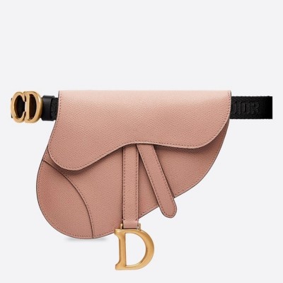 Dior Saddle Belt Bag In Powder Grained Calfskin