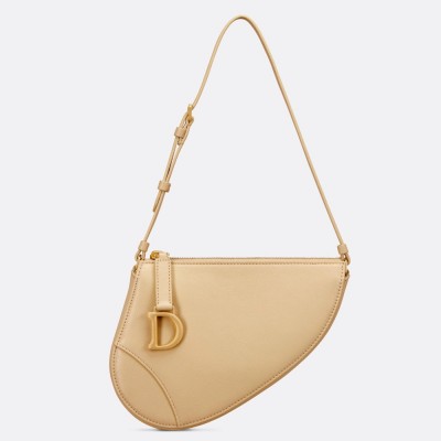 Dior Saddle Rodeo Pouch in Yellow Goatskin