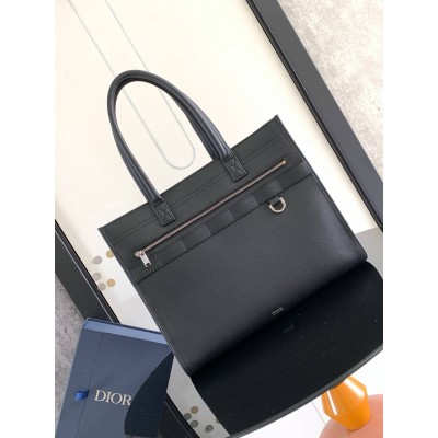 Dior Safari Tote Bag in Black Grained Calfskin