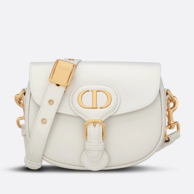 Dior Small Bobby Bag In White Calfskin