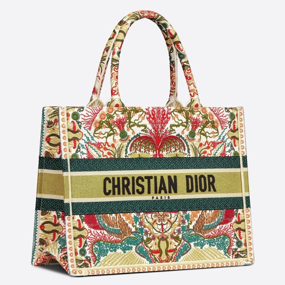 Dior Small Book Tote In Heart Lights Dior Embroidery