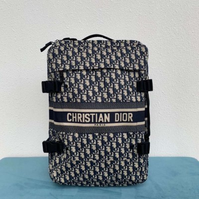 Dior Small DiorTravel Suitcase In Blue Dior Oblique Canvas