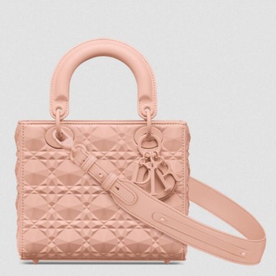 Dior Small Lady Dior My ABCDior Bag in Pink Calfskin with Diamond Motif