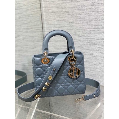 Dior Small Lady Dior My ABCDior Bag in Sky Blue Lambskin