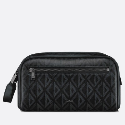 Dior Toiletry Bag in Black CD Diamond Canvas