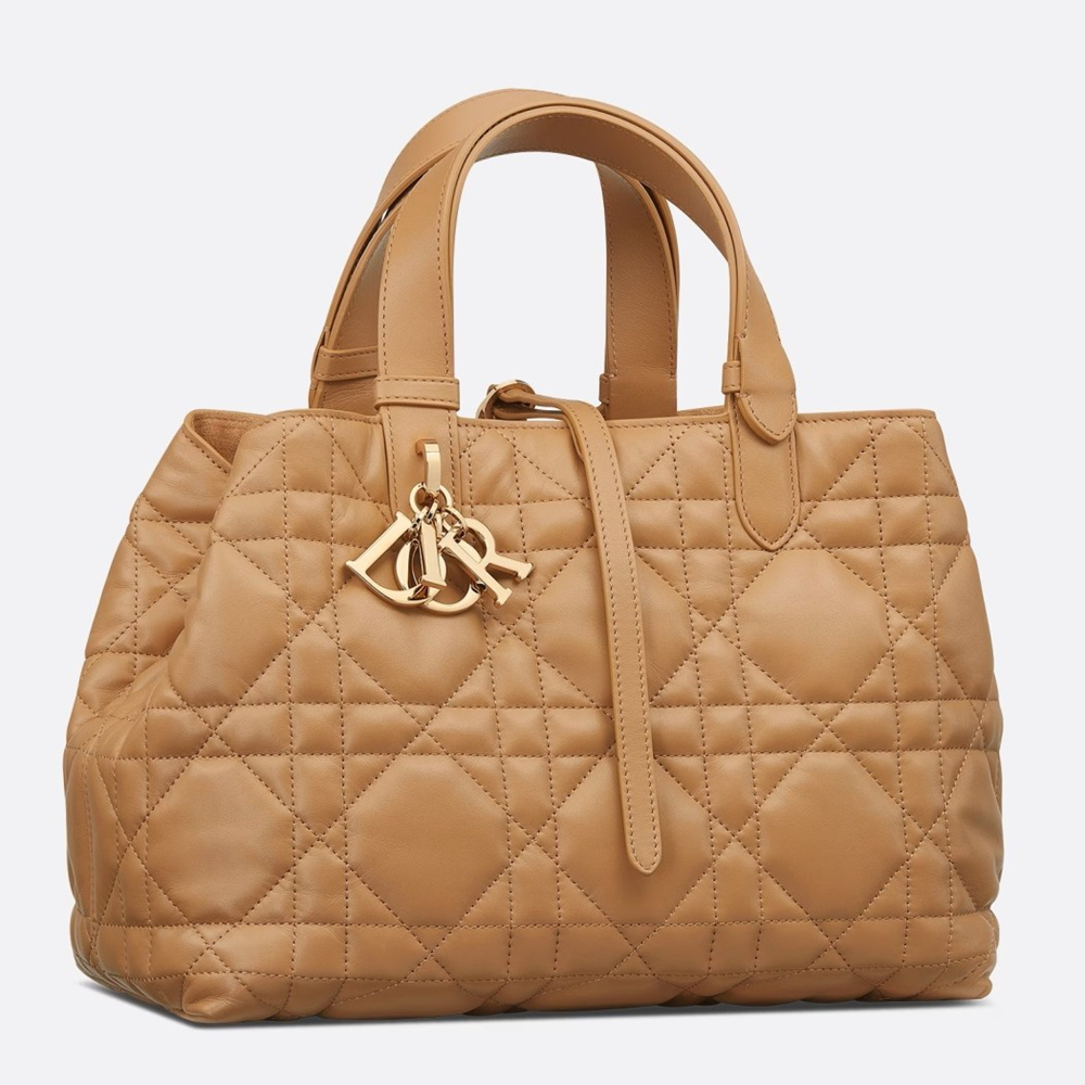 Dior Toujours Medium Bag in Tan Macrocannage Calfskin