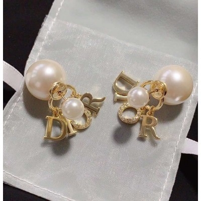 Dior Tribales Earrings In Gold Metal Pearls and Crystals