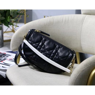 Dior Vibe Small Hobo Bag In Black Cannage Lambskin