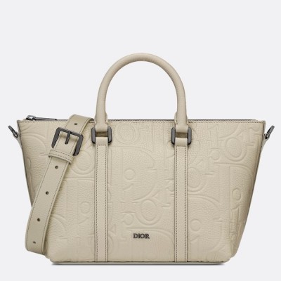 Dior Weekender 25 Bag in Beige Dior Gravity Leather