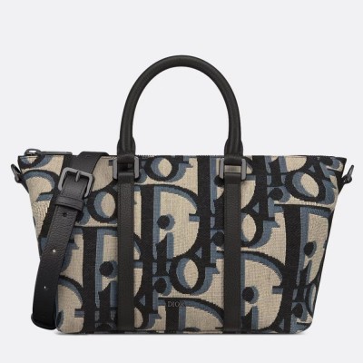 Dior Weekender 25 Bag in Beige Maxi Dior Oblique Jacquard