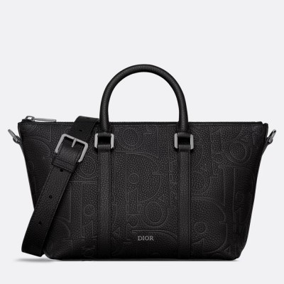 Dior Weekender 25 Bag in Black Dior Gravity Leather